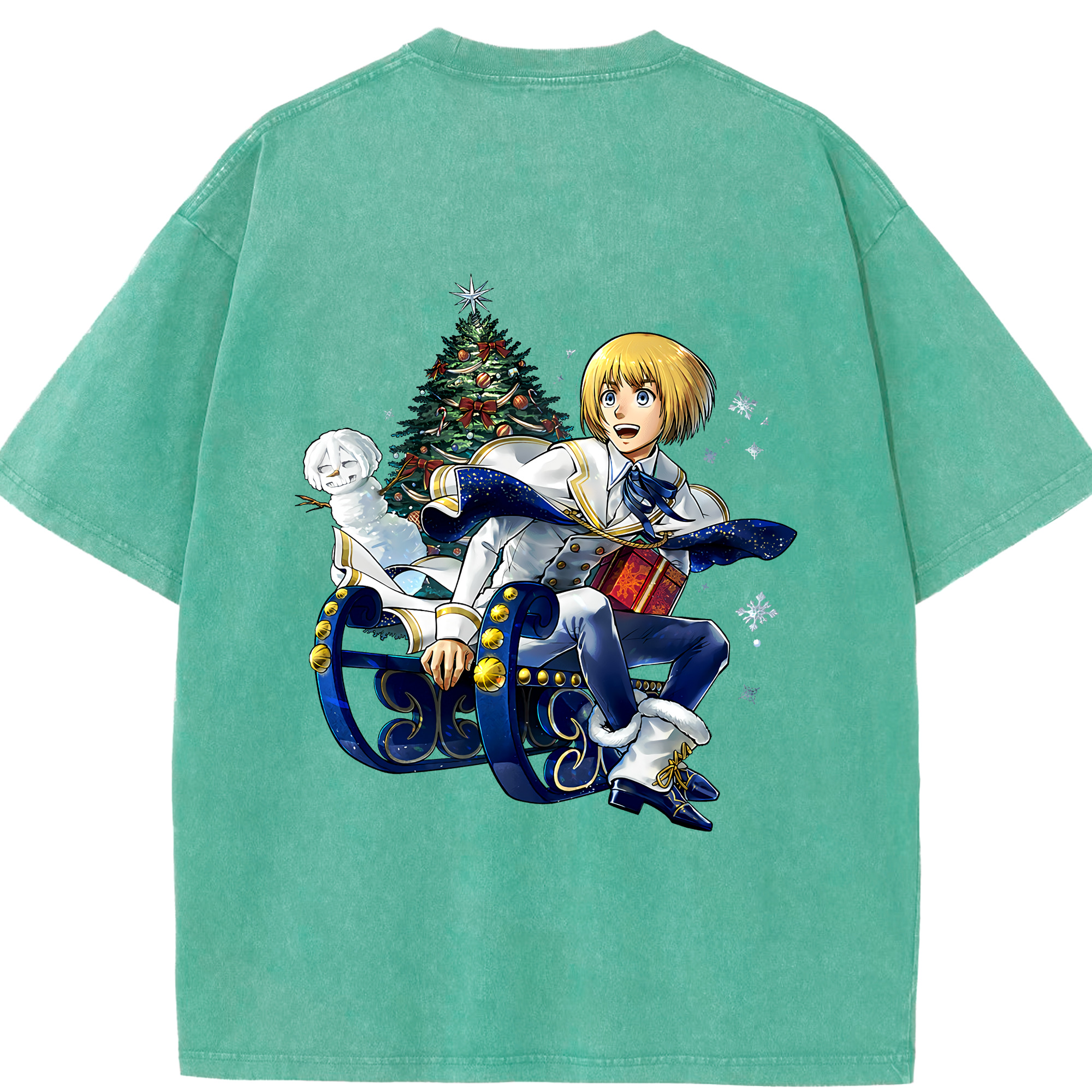（画像用） 進撃の巨人 アルミン·アルレルト Attack on Titan Armin Arlert 綿100% ヴィンテージ風 半袖Tシャツ（背面プリント）